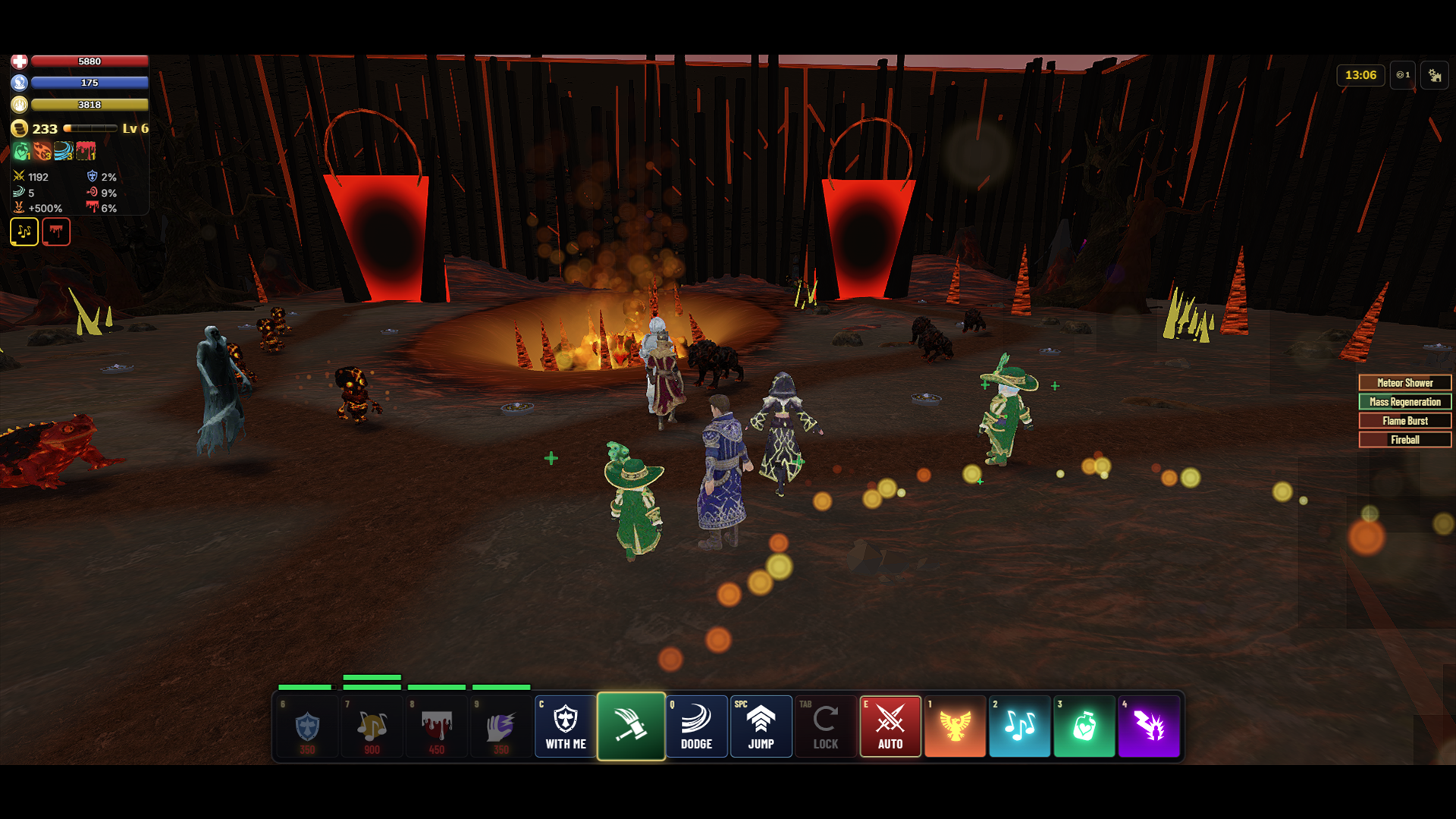 Infernal world - hero combat against lava portals
